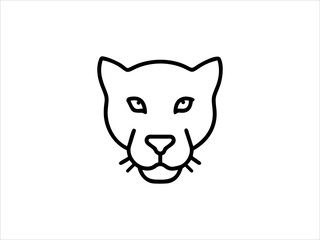 Simple Line Drawing of a Panther