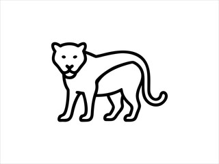 Simple Line Drawing of a Panther