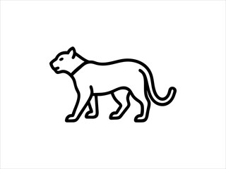 Simple Line Drawing of a Panther