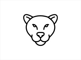 Simple Line Drawing of a Panther