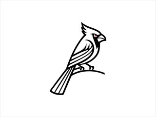 A vibrant red cardinal perched on a sign, perfect for logo or branding.