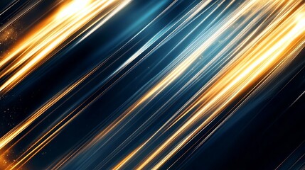 a dark background with gold and blue stripes