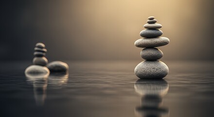 Obraz premium zen stones on black
