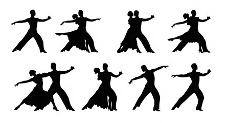 Artistic Dancers Silhouettes: Professional Dancers Showcasing Poise and Fluidity