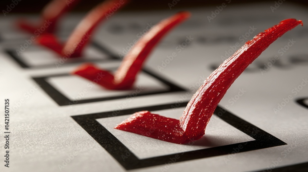 Poster check mark on a computer keyboard symbolizing the concept of completion and campaign execution in di