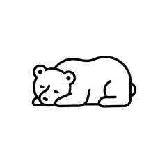 Sleepy bear resting peacefully on a white background  