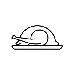 Fototapeta premium Roasted turkey on a platter in a minimalist style 