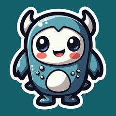 A charming vector illustration of a cute cartoon monster character