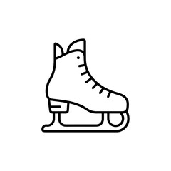 Ice skate illustration in black and white style representing winter fun  