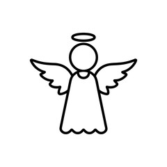 Angel topper outline in a simple design for Christmas decor  
