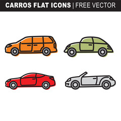 Fototapeta premium cars-flat-icons-free-vector