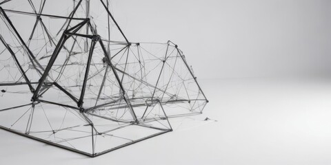 Clean white background with black technical drawing outlines of geometric shapes ,  architecture,  blueprint effect,  vector