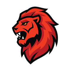 aggressive lion mascot logo icon vector art illustration