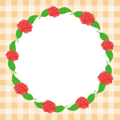 Rose frame, Rose frame with checkered background, Checkered rose frame, Red rose frame, Red rose frame