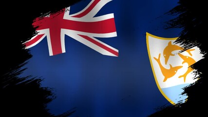 Animation of Anguilla flag with alpha channel transparent background 
