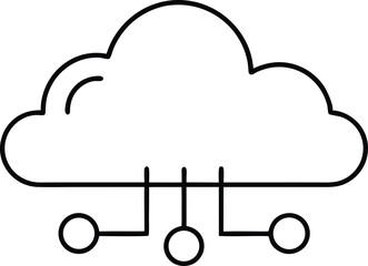 cloud infrastructure line art vector icon.