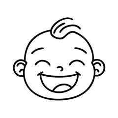 Obraz premium Happy baby smiling with joy in a playful cartoon design 