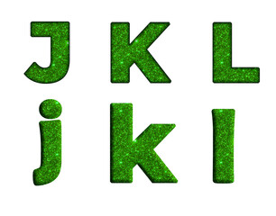 Green glitter Bling texture Foil font  J, K, L  Alphabet letter text typography font  copy.png