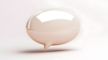 Glossy Beige Speech Bubble - 3D Render