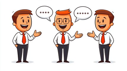 Fototapeta premium Three cheerful men discussing ideas animatedly. Business Social Media Digital Online Marketing