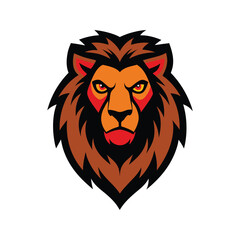 bold lion mascot logo icon vector art illustration 