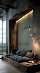 Modern Industrial Loft Seating Area