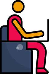 Home Task Icon with Seated Person