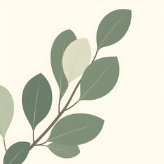 Obraz premium Botanical Illustration - eucalyptus in natural earth tones for wall prints 