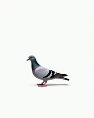 Obraz premium Tranquil Pigeon Resting Isolated in White Studio Setting