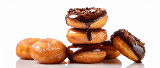A brown teddy bear toy, isolated like a sweet chocolate donut, appears a delicious brown snack