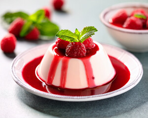 A delicious, sweet cheesecake with fresh red strawberries and mixed berries, a gourmet fruit dessert with white cream