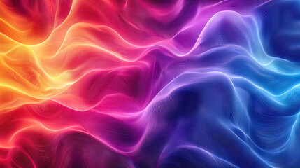Obraz premium Abstract flowing waves of vibrant color transitioning from warm orange to cool blue. Soft, glowing, and textured.