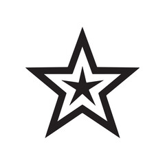 Classic star black silhouette of simple minimal vector