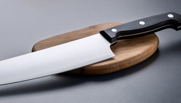 knife on cutting board 
