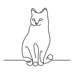 Elegant Cat Silhouette Line Art Vector Pet Lover Design