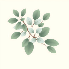 Botanical Illustration - eucalyptus in natural earth tones for wall prints
