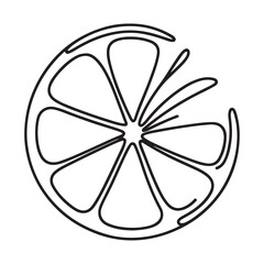 Refreshing Citrus Slice Line Art Vector Illustration for Print Design