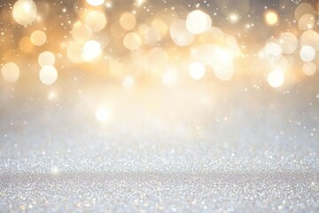 Sparkling Glitter Texture on Sleek Bokeh Gradient - Festive Celebration Background with Luminous Warmth and Depth