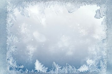 Spectral Frost Intricate Ice Crystal Border With Ethereal Hazy Background - Winter Wonderland Fine Art Print