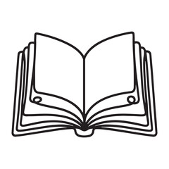 Open Book Silhouette Vector Illustration for Learning and Education Resources