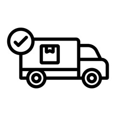 Approved Dilievery Vector Line Icon Design