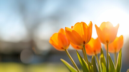 Orange Tulips in Sunlight