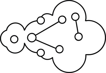 mind map line art vector icon.