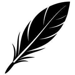 Fototapeta premium Bird feather vector icon, detailed yet clean, isolated on white background.