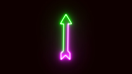 Up arrow. neon Arrow icon.
