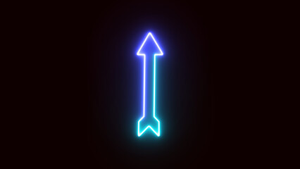 Up arrow. neon Arrow icon.