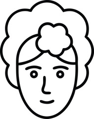 thinking head line art vector icon.