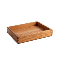 A simple wooden tray with a natural finish and dovetail joints, perfect for serving or organizing.