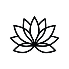 Fototapeta premium delicate lotus flower logo clean outline vector art silhouette