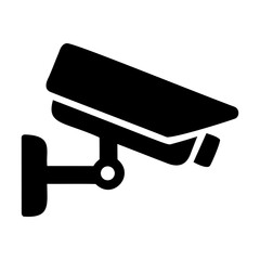 Security Camera Silhouette,  CCTV Surveillance Icon Vector